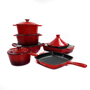 12 "kích thước lớn men gang Chảo màu súp nồi Hà Lan lò tráng men gang <span class=keywords><strong>Cookware</strong></span> Set - Product Image 3
