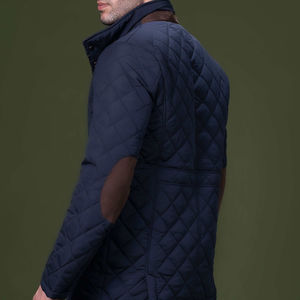 Veste longue matelassée personnalisable par le fabricant direct, col montant, manches longues, style urbain d'hiver, vêtements de neige, ODM haut de gamme, bleu - Product Image 4