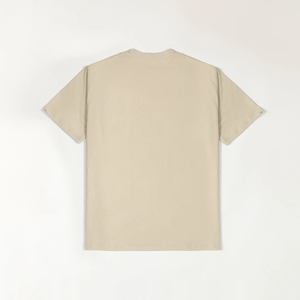 Camiseta de punto de algodón beige para hombre, estilo casual, de manga corta, cuello redondo, sublimada, transpirable y de secado rápido. - Product Image 4