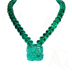 Lab Grown Emerald <b>Necklace</b> <b>Beads</b> faceted Smooth Polished Green Nano Cut Gemstone Strand for Jewelry Making Customisable - Product Image 2