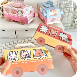 Bonita caja de dulces y regalo pequeña en forma de autobús-Embalaje de regalo de 11,5x7x6cm para fiestas y eventos (rosa) - Product Image 4