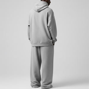Ensemble survêtement de luxe 2 pièces (pantalon de jogging et sweat à capuche) de qualité supérieure, coupe ample et oversize, style hip-hop, poids lourd, prix de gros abordable - Product Image 6