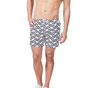 <b>Men's</b> High Street Style Solid Pattern Board <b>Shorts</b> Casual Breathable Quick Drying Fitness Printed in Black <b>White</b> 100% Polyester - Product Image 1