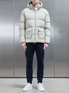 Chaqueta acolchada impermeable con cremallera informal de poliéster grueso y cálido de invierno de alta calidad hecha a medida de fábrica TN para hombre - Product Image 3