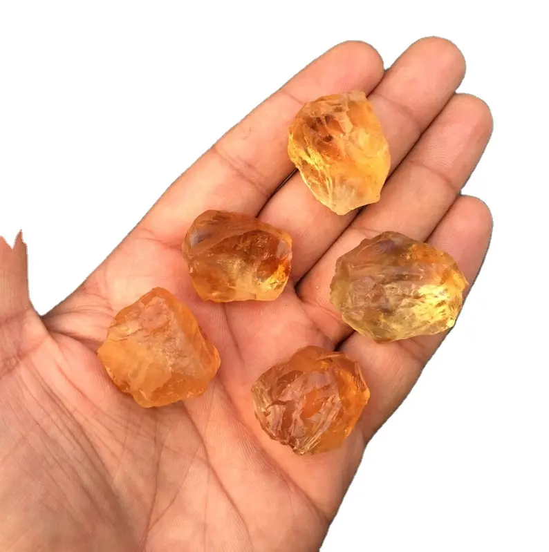 Pierres de cristal de guérison brute en Citrine naturelle, 5 pièces, fabrication brute de bijoux, prix de gros