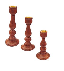 Portavelas de madera antiguo Nuevos diseños clásicos Portavelas de pilar de calidad premium para decoración del hogar para Navidad-HF CRAFTS - Product Image 4