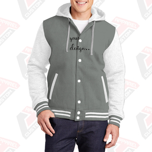 Veste universitaire personnalisable 100% coton polaire pour hommes avec capuche chaleur hivernale impression numérique et conception teinte unie - Product Image 2