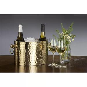 Cubo de hielo de metal martillado con acabado de cobre grande con asas de anillo, Artículos de bar duraderos, perfectos para servir vino, champán y fiestas - Product Image 2