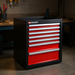 Facom Single Base <b>Tool</b> <b>Cabinet</b> with 7 <b>Drawers</b> Red Color - Product Image 3