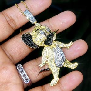 Maahir gemas personaje de dibujos animados diamante oro collar IGI certificado estilo clásico Unisex rendimiento moda declaración al por mayor - Product Image 1