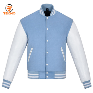 Personalizado Chenille bordado manga de cuero Vintage béisbol Letterman Versity chaqueta para los hombres transpirables Varsity chaquetas OEM - Product Image 1