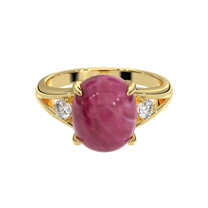 Nueva moda anillos de lujo joyería mujer 10K oro amarillo estilo Vintage Color rubí CZ piedra anillo de oro fabricante de Vietnam - Product Image 6