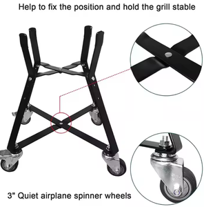 Usine personnalisée support en métal de qualité supérieure Mini barbecues roue de roulette accessoire de barbecue robuste - Product Image 6