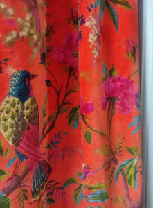 Customizable Luxury Orange Velvet <b>Curtain</b> Boho Bird Print Vintage Style Cotton Valances and <b>Drapes</b> for Home Decoration - Product Image 3