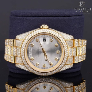 นาฬิกาเพชรมอยส์ซอไนท์สุดหรูสำหรับผู้ชายนาฬิกาข้อมือสเตนเลสสตีลกันน้ำเพชรสุดหรูถูกออกแบบมาเพื่อรูปลักษณ์ที่ทันสมัย - Product Image 5