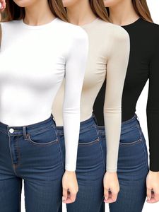 Nuevas camisetas de manga larga para mujer 200g algodón Casual transpirable cómodo de talla grande colores personalizados y logotipo Unisex - Product Image 4