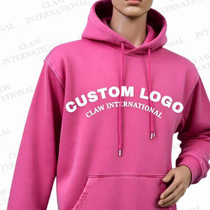 Sweat à capuche surdimensionné de haute qualité pour hommes en coton épais Design vieilli impression avant personnalisée vente en gros professionnelle - Product Image 1