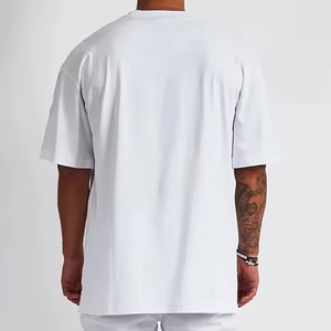 Verano de alta calidad de algodón de gran tamaño cuello redondo Camiseta Streetwear Hip Hop impresión personalizada gráfico camisetas de los hombres - Product Image 3