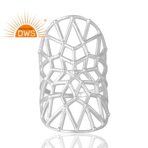 แหวนค็อกเทลเงินสเตอร์ลิงดีไซน์พื้นผิวเครื่องประดับที่กำหนดเองสำหรับผู้หญิงของขวัญสำหรับผู้หญิงสำหรับเธอ - Product Image 3