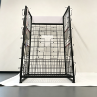 Étagère de présentation en fil métallique avec crochets, présentoir de comptoir noir à 5 niveaux pour cartes et accessoires de magasin de détail
