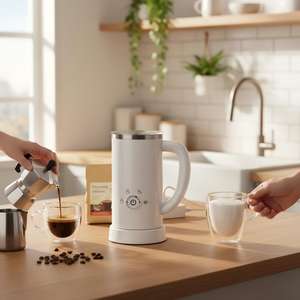 <span class=keywords><strong>Mousseur</strong></span> à <span class=keywords><strong>lait</strong></span> en acier inoxydable avec poignée en PP, 4 modes, <span class=keywords><strong>chauffe</strong></span>-chocolat chaud, 550W, <span class=keywords><strong>chauffe</strong></span>-<span class=keywords><strong>lait</strong></span> et <span class=keywords><strong>mousseur</strong></span> à vapeur à entraînement magnétique pour la cuisine - Product Image 5