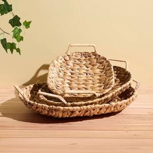 Accessoire de rangement de table, plateau de vanité fait à la main, plateau de présentation et de service en jacinthe d'eau, vente en gros - Product Image 3