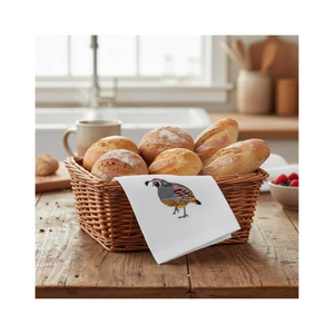 Essuie-tout de cuisine en coton brodé motif poulet rayé rose 40x60cm 180GSM 200TC tissé BSCI Faible MOQ OEM ODM Inde Vente en gros - Product Image 6