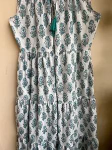 Robe Boho en coton indien Robe longue imprimée à la main Robe à imprimé floral indien Robe d'été en coton sans manches pour femme - Product Image 3