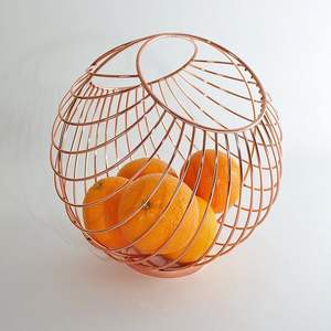 Hoja dorada en el interior con cuenco para servir con curvas de alta calidad texturizado, juego decorativo más vendido de 3 fruteros - Product Image 5