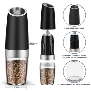 Set di 2 Macinapepe e Saliera Elettrici a Gravità, Alimentati a Batteria, per Ristoranti - Product Image 2