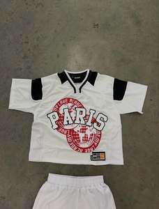 Personalizado de gran tamaño Boxy de manga larga sudadera chándal camiseta pantalones conjunto de algodón Rib Camisetas cuello redondo chándal para hombres - Product Image 6