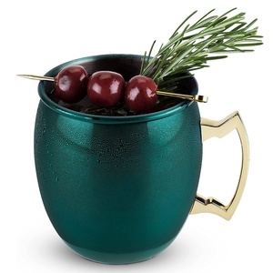 Taza de mula de Moscú de acero inoxidable de diseño elegante Acabado atractivo con mango dorado Tazas de bebida de mula de Moscú de gran tamaño - Product Image 1