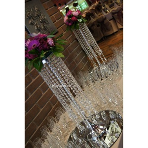 Trending Look boda cristal Mesa candelabro centros de mesa para boda evento decoración plata centros de mesa - Product Image 6