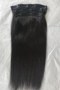 Qualité supérieure 20 ''Extensions de cheveux alignées sur les cuticules du temple indien vierge naturelle droite 7-Set Clip Ins Prix de gros - Product Image 5