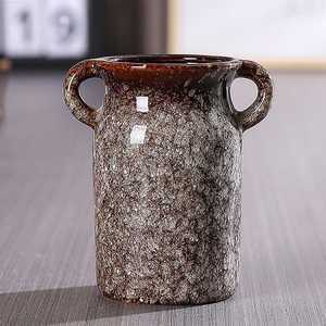 Industrie Tendance Décoration de la maison Table Rétro Réaction Glaçure Effet Vase à fleurs en céramique - Product Image 4