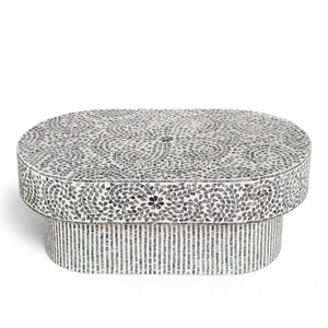 โต๊ะกาแฟทำมือจากเปลือกหอยมุก เฟอร์นิเจอร์ฝังเปลือกหอยสุดหรูสำหรับห้องนั่งเล่นสุดหรู - Product Image 1