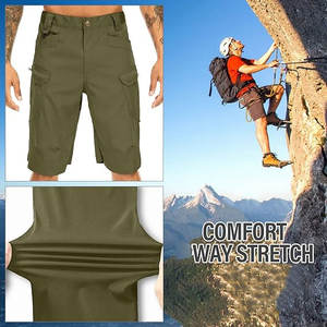 Pantalones cortos elásticos para hombre, pantalones cortos cargo para exteriores, de secado rápido, transpirables y duraderos, pantalones cortos tácticos para hombre - Product Image 4
