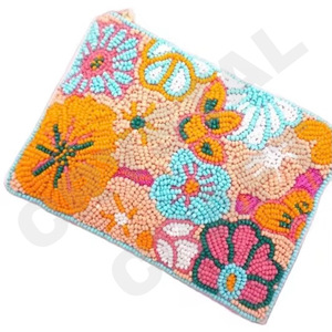Monedero con cuentas de semillas personalizado con diseño multicolor, hermoso monedero con características de accesorios de moda - Product Image 4