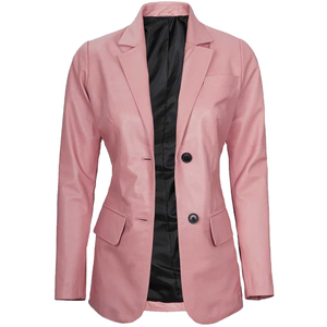 Manteau Blazer Long en Cuir de Mouton Véritable pour Femme, Double Boutonnage, Coupe-Vent, Respirant, Logo Personnalisable, Service OEM, Extérieur - Product Image 5