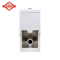 WC monobloc en céramique noir à double chasse à siphon, à poser au sol, vente en gros usine
