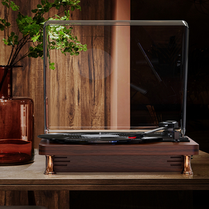 공장 공급 3단 속도 비닐 턴테이블 플레이어 빈티지 우드 스테레오 스피커 포함, 고품질 레코드 플레이어 가정용 음악 - Product Image 4