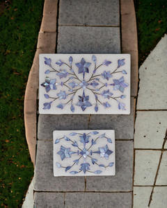 Joyero decorativo personalizado de la mejor calidad con acabado de nácar azul disponible a un precio asequible de la India - Product Image 6