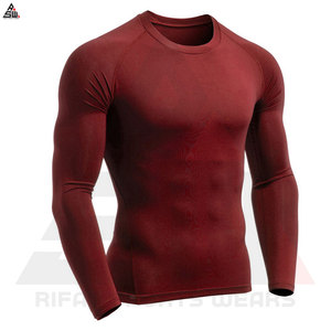 Wholesale Customized Soft Neck Long Sleeve <b>Compression</b> <b>Shirt</b> Unisex Breathable Quick Drying Sublimation Fitness 100% Polyester - Product Image 3