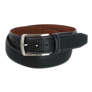 Ceintures de haute qualité avec logo personnalisé pour hommes en cuir véritable gris 35mm perforé extensible ceinture de golf boucle ardillon OEM vente en gros - Product Image 6