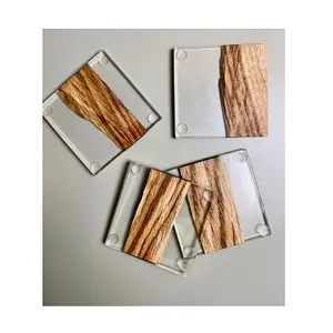 Best Selling Quality Wood & Resin Factory Price Supplier Manufacturer customize printing round square tea drink cork coaster