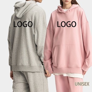 100% coton sweats à capuche blanc épais polaire poids lourd sweats à capuche surdimensionnés impression personnalisée Logo hommes sweats à capuche et sweat-shirts - Product Image 6