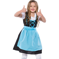 2025 geleneksel Oktoberfest Trachtenmode Dirndl elbise güzel alman Bavaria Mini katı pamuk setleri çocuk kız çocuk etekleri
