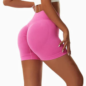 2024 pantalones cortos de gimnasio para mujer, pantalones cortos de motorista de cintura alta con diseño cruzado en V, ropa de Yoga transpirable, efecto de levantamiento de glúteos - Product Image 2