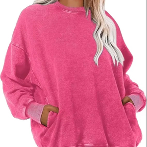 เสื้อสเวตเชิ้ตผู้หญิงแฟชั่นใหม่สไตล์วินเทจย้อมสีแบบกรด พิมพ์ลาย  รับผลิตตามสั่ง คุณภาพสูง สตรีทแวร์ สำหรับฤดูใบไม้ร่วงและฤดูหนาว - Product Image 1