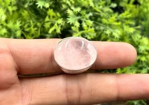 German Silver <b>Ring</b> With Rhodium Plated <b>Rose</b> <b>Quartz</b> Gemstone Handmade Jewelry Bezel Setting Fashionable <b>Ring</b> For Unisex. - Product Image 5